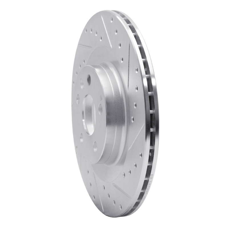 Volvo V60 Cross Country Brake Rotor (1) - Rear Right - R1 Concepts - Drilled & Slotted - Silver - `16-`26